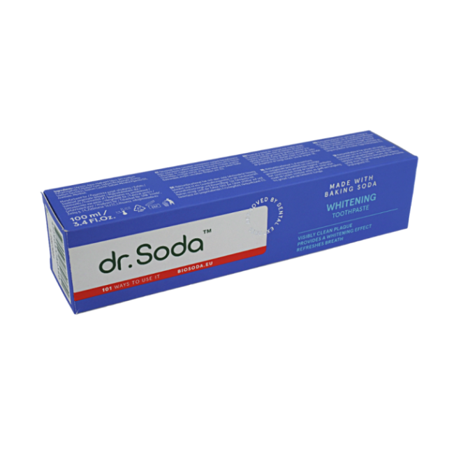 Pasta de dinti pentru albire cu bicarbonat de sodiu 100ml Dr. Soda Pasta de dinti pentru albire cu bicarbonat de sodiu 100ml Dr. Soda
