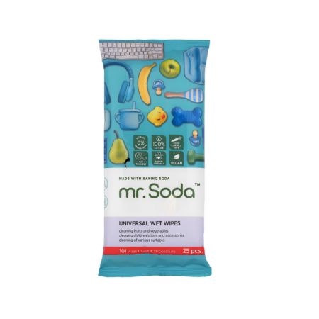Servetele umede universale cu bicarbonat de sodiu 25 bucati Mr. Soda Servetele umede universale cu bicarbonat de sodiu 25 bucati Mr. Soda