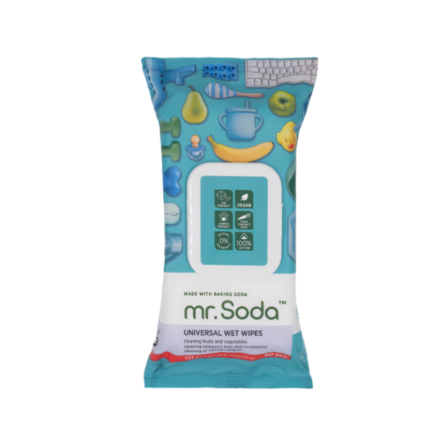Servetele umede universale cu bicarbonat de sodiu 80 bucati Mr. Soda Servetele umede universale cu bicarbonat de sodiu 80 bucati Mr. Soda