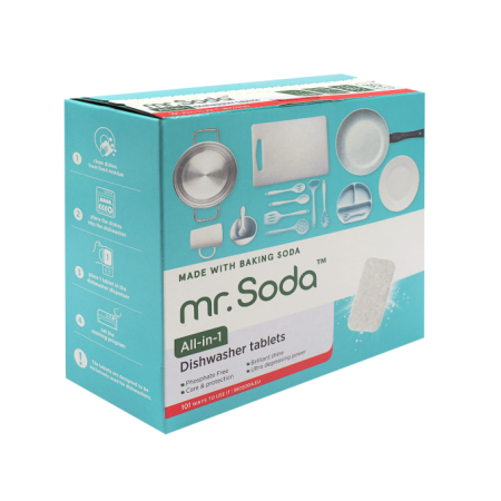 Tablete pentru masina de spalat vase cu bicarbonat de sodiu 30 bucati x 20g Mr. Soda