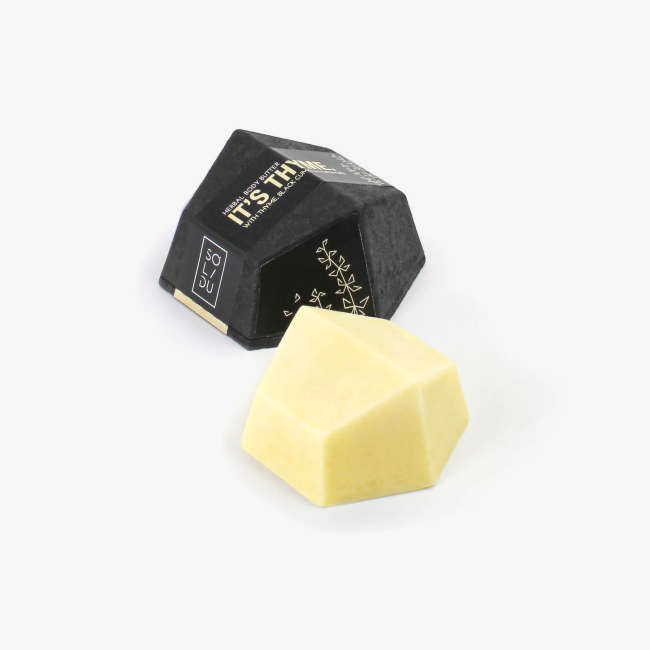 Unt de corp solid cu cimbru, murumuru si chimen negru it's thyme 50g Solidu Unt de corp solid cu cimbru, murumuru si chimen negru it's thyme 50g Solidu