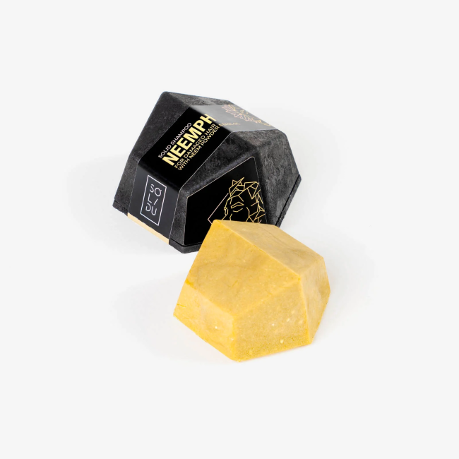 Sampon solid pentru par deteriorat cu pudra de neem si busuioc neemph 65g Solidu Sampon solid pentru par deteriorat cu pudra de neem si busuioc neemph 65g Solidu
