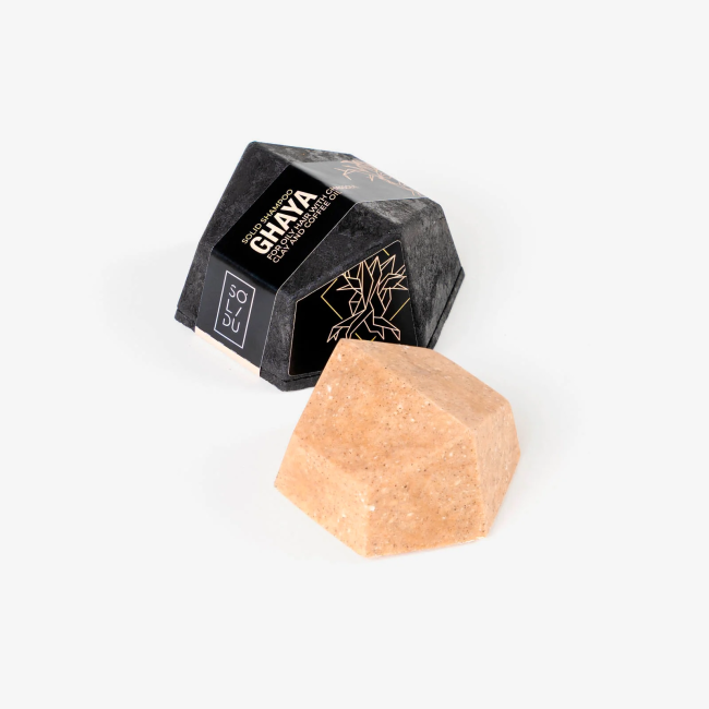 Sampon solid pentru par gras cu argila ghassoul si ulei de cafea ghaya 65g Solidu Sampon solid pentru par gras cu argila ghassoul si ulei de cafea ghaya 65g Solidu