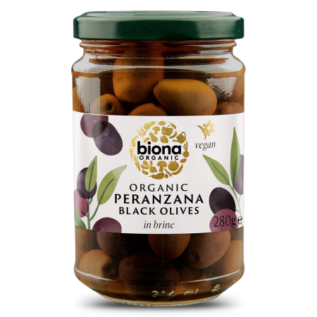 Masline negre peranzana in saramura bio 280g Biona