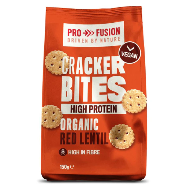 Crackers proteici cu faina de linte rosie bio 150g Profusion Crackers proteici cu faina de linte rosie bio 150g Profusion
