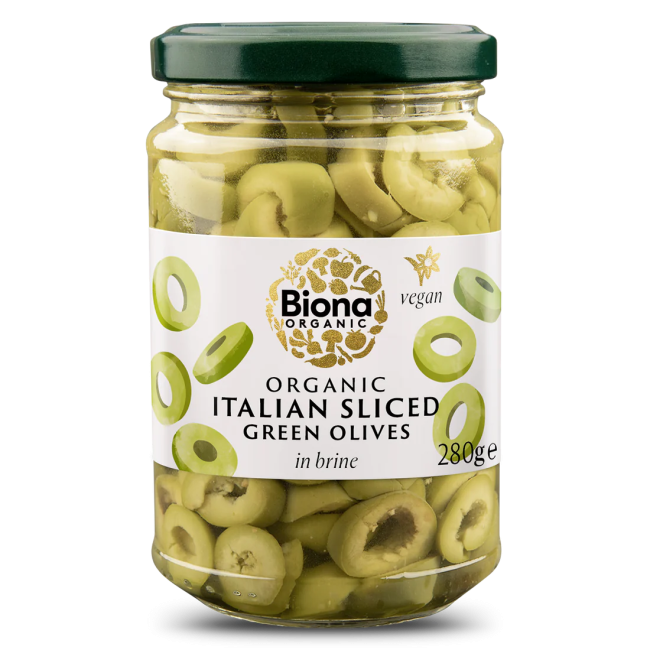 Masline verzi italine feliate in saramura bio 280g Biona Masline verzi italine feliate in saramura bio 280g Biona