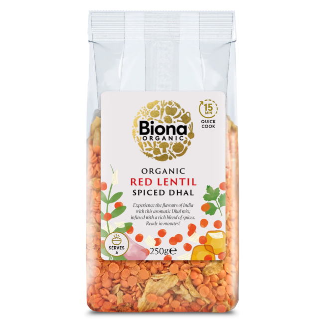 Dhal cu linte rosie si condimente bio 250g Biona Dhal cu linte rosie si condimente bio 250g Biona