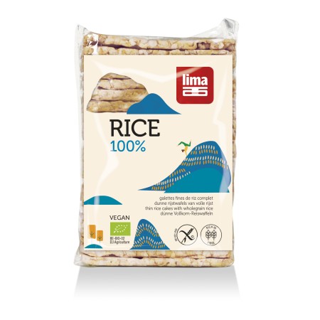 Rondele rectangulare de orez expandat cu sare bio 130g Lima Rondele rectangulare de orez expandat cu sare bio 130g Lima