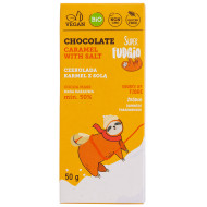 Ciocolata cu caramel sarat, bio, 50g, Super Fudgio