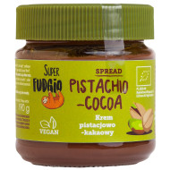 Crema tartinabila de ciocolata cu fistic si cacao, bio, 190g, Super Fudgio