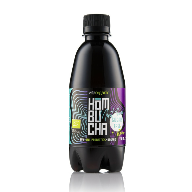 Kombucha cu menta indulcita cu stevia bio 330ml Vita Organic Kombucha cu menta indulcita cu stevia bio 330ml Vita Organic