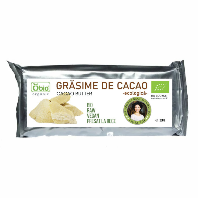 Grasime de cacao raw eco 250g Obio Grasime de cacao raw eco 250g Obio