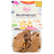 Biscuiti ratuste cu spelta si mere bio 100g Obio
