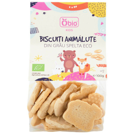 Biscuiti animalute din grau spelta bio 100g Obio Biscuiti animalute din grau spelta bio 100g Obio