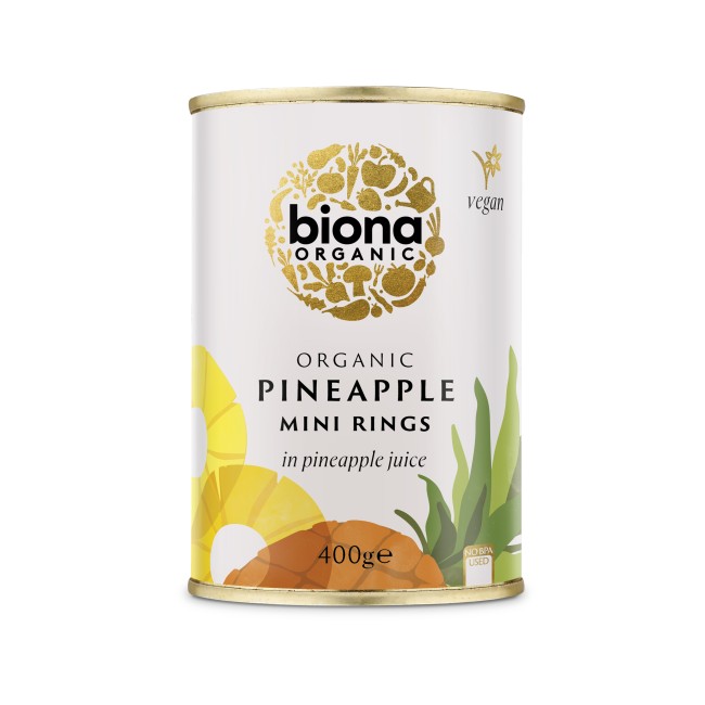 Rondele mini de ananas in suc de ananas eco 400g Biona