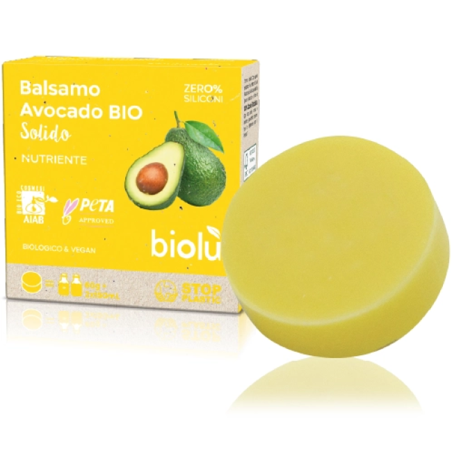 Balsam de par solid cu avocado ecologic 60g Biolu
