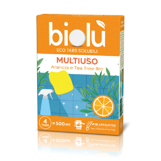 Tablete pentru curatat universale cu portocale si arbore de ceai ecologice 4 bucati 9.5g Biolu Tablete pentru curatat universale cu portocale si arbore de ceai ecologice 4 bucati 9.5g Biolu