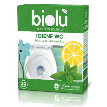 Tablete pentru toaleta cu menta si lamaie ecologice 20 bucati 47.5g Biolu
