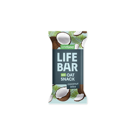 Baton de ovaz cu cocos, bio, 40g, Lifebar Baton de ovaz cu cocos, bio, 40g, Lifebar