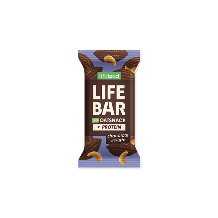 Baton proteic de ovaz cu ciocolata, bio, 40g, Lifebar