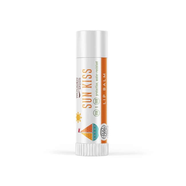 Balsam de buze cu protectie solara, Sun Kiss, bio, 4.3ml, Wooden Spoon