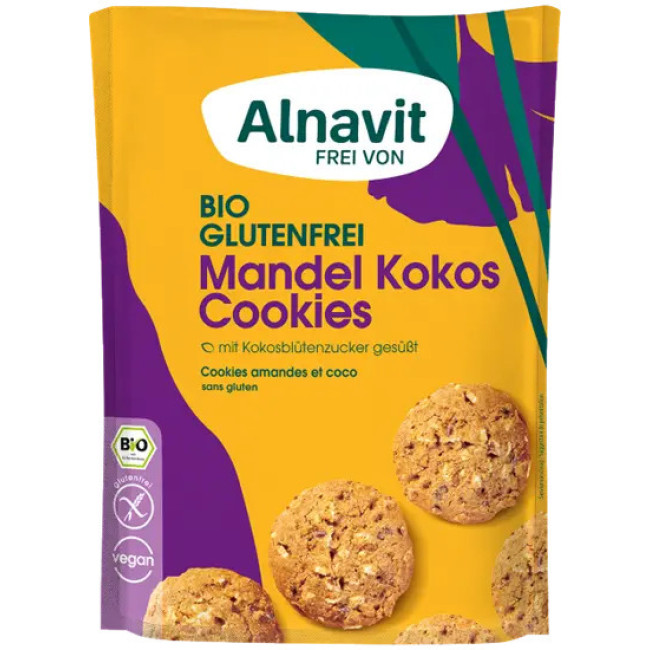 Biscuiti cu migdale si cocos fara gluten bio 125g Alnavit Biscuiti cu migdale si cocos fara gluten bio 125g Alnavit