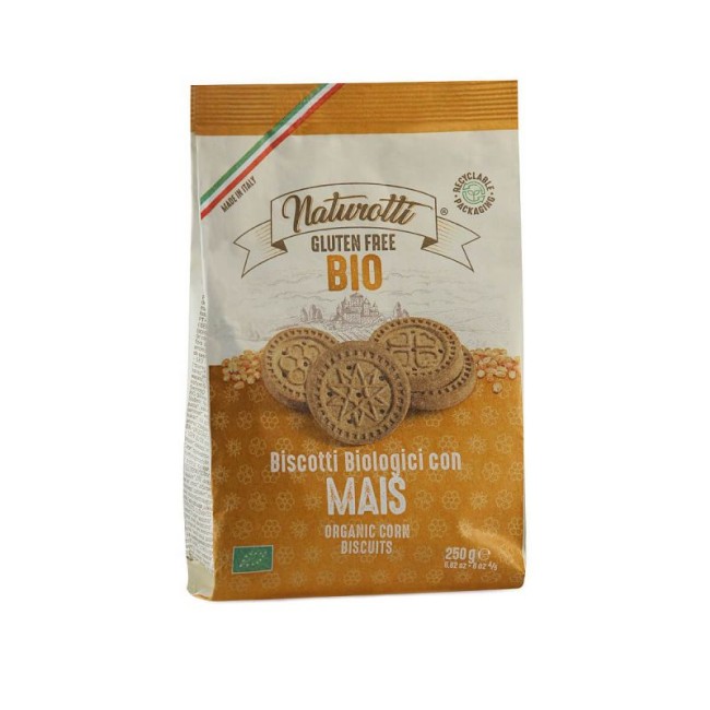 Biscuiti cu faina de porumb eco, fara gluten 250g Naturotti