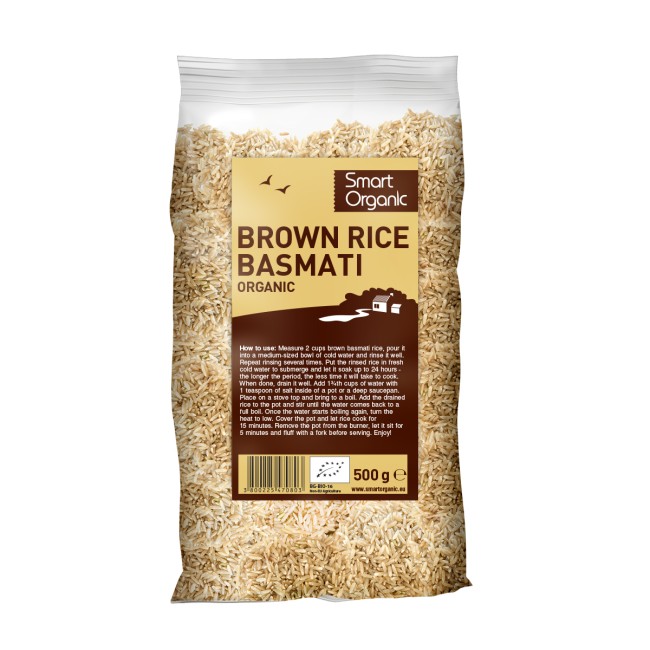 Orez basmati brun eco 500g Smart Organic