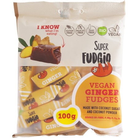 Caramele aroma ghimbir, bio, 100g, Super Fudgio Caramele aroma ghimbir, bio, 100g, Super Fudgio