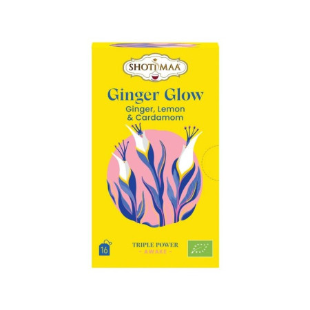 Ceai awake - ginger glow - ghimbir, lamaie si cardamom bio 16dz x 2g 32g Shotimaa