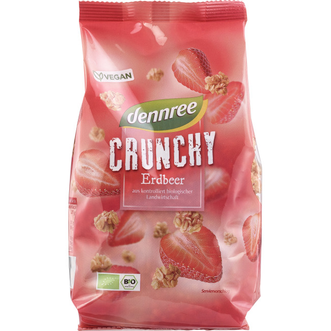 Cereale crunchy cu capsuni bio 375g Dennree Cereale crunchy cu capsuni bio 375g Dennree