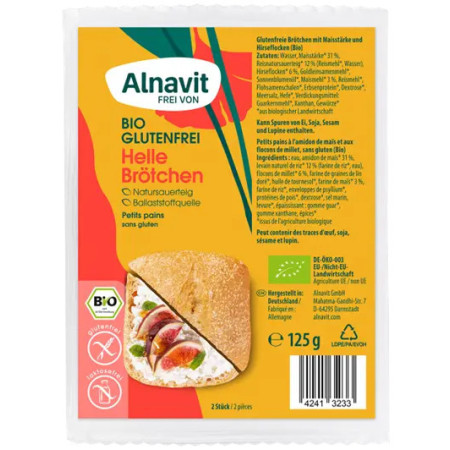 Chifle albe fara gluten, precoapte, bio 125g 2 buc. Alnavit