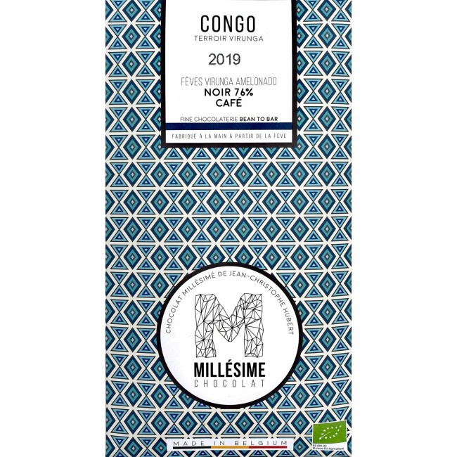 Ciocolata belgiana artizanala cu cafea, Congo, eco 70g, Millesime