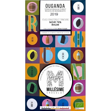 Ciocolata belgiana artizanala cu rom, Ouganda, eco 70g, Millesime Ciocolata belgiana artizanala cu rom, Ouganda, eco 70g, Millesime