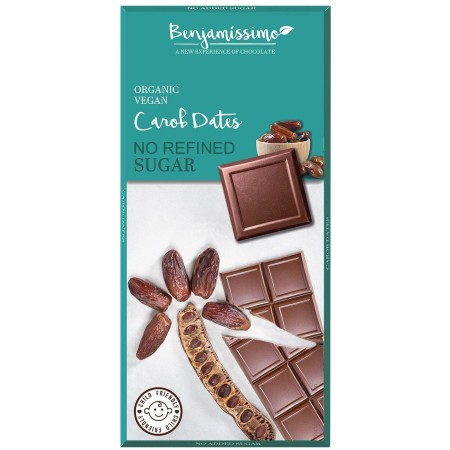 Ciocolata cu pudra de carob si curmale bio, 70g, Benjamissimo Ciocolata cu pudra de carob si curmale bio, 70g, Benjamissimo