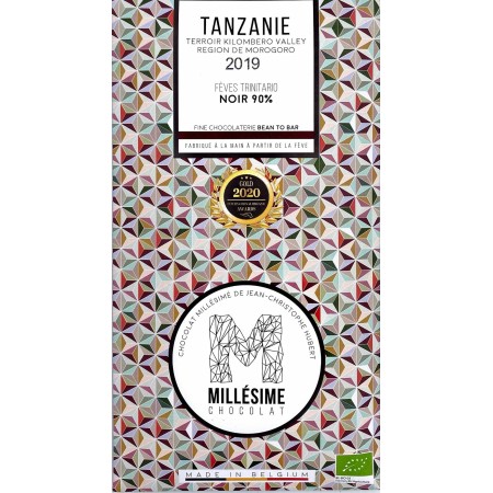 Ciocolata neagra 90% belgiana, artizanala, Tanzanie, eco 70g, Millesime Ciocolata neagra 90% belgiana, artizanala, Tanzanie, eco 70g, Millesime