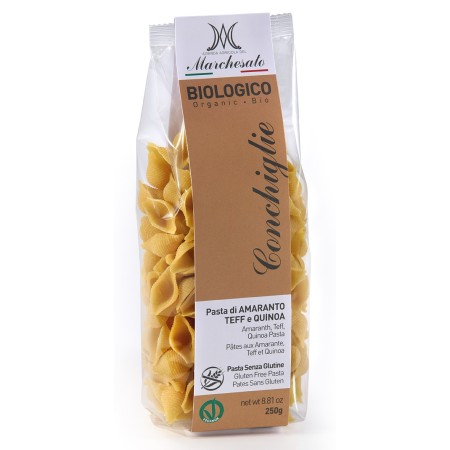 Paste conchiglie din amarant, teff si quinoa bio fara gluten 250g Marchesato Paste conchiglie din amarant, teff si quinoa bio fara gluten 250g Marchesato