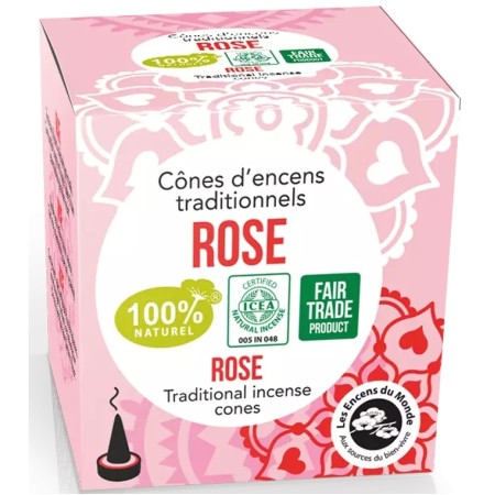 Conuri parfumate naturale - trandafir, indiene, 12 buc., Aromandise