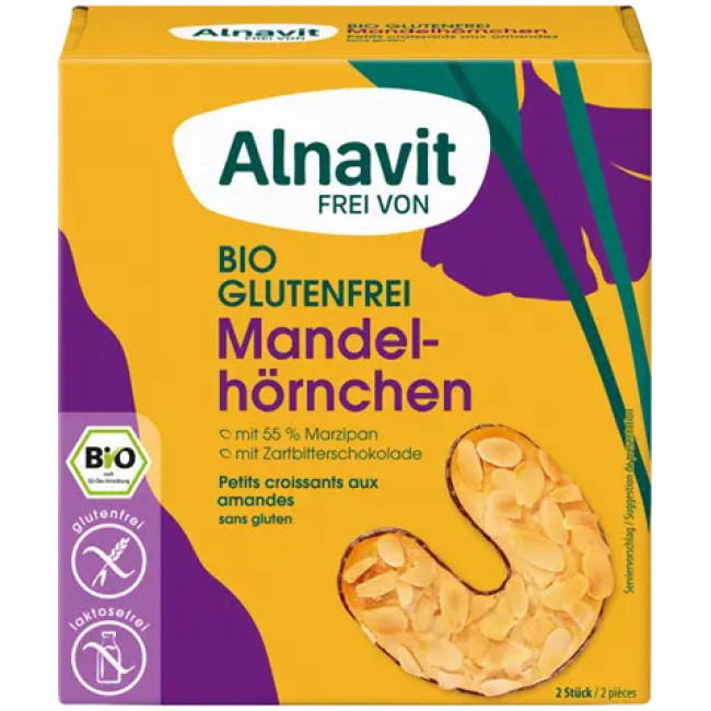 Cornulete cu migdale fara gluten bio 150g Alnavit Cornulete cu migdale fara gluten bio 150g Alnavit