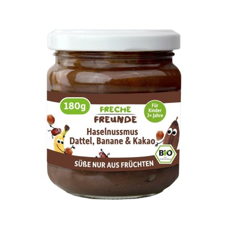 Crema tartinabila cu alune de padure, curmale, banane si cacao bio 180g Erdbar Crema tartinabila cu alune de padure, curmale, banane si cacao bio 180g Erdbar