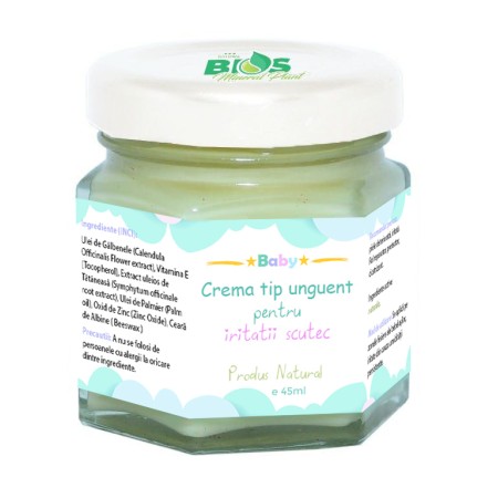 Crema tip Unguent pentru Iritatii Scutec, 45 ml Bios Mineral Plant Crema tip Unguent pentru Iritatii Scutec, 45 ml Bios Mineral Plant