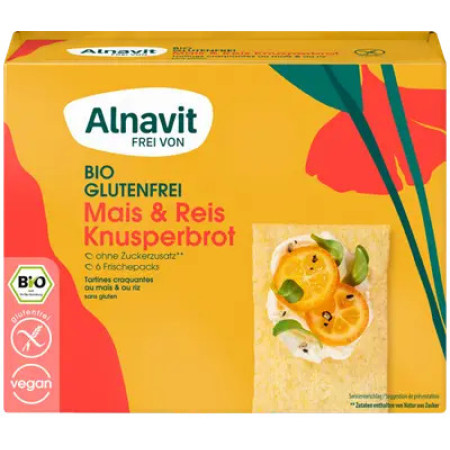 Crispbread (painici) din porumb si orez fara gluten bio 150g Alnavit