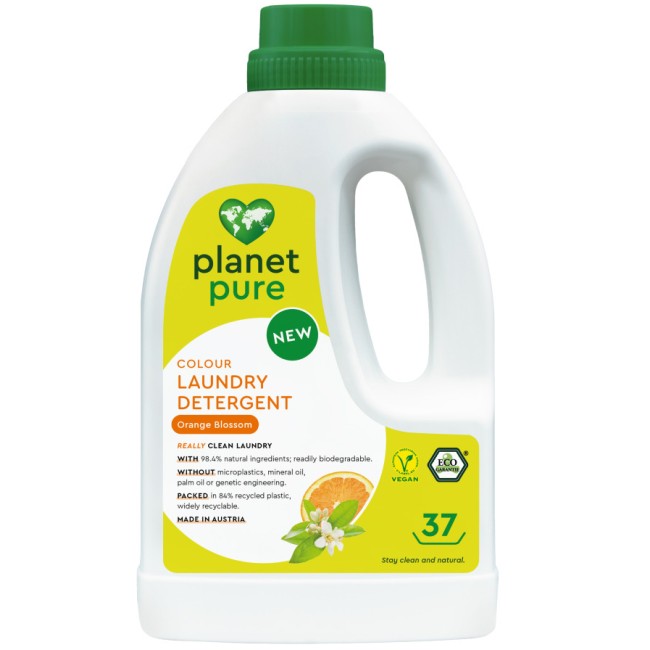 Detergent bio pentru rufe colorate - flori de portocal - 1.48 litri, Planet Pure