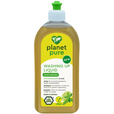 Detergent bio pentru vase - lime si verbena - 500ml Planet Pure Detergent bio pentru vase - lime si verbena - 500ml Planet Pure