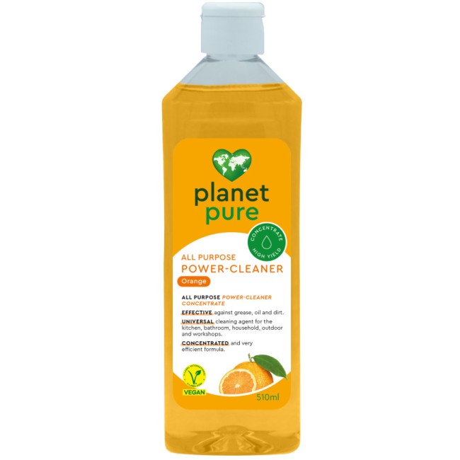Detergent universal bio concentrat Power Cleaner- portocale - 510ml, Planet Pure