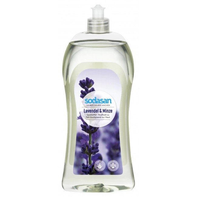 Detergent vase lichid bio lavanda si menta 1L Sodasan
