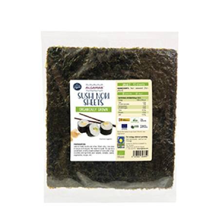 Alge nori bio pentru sushi 25g  - 10 folii Algamar Alge nori bio pentru sushi 25g  - 10 folii Algamar