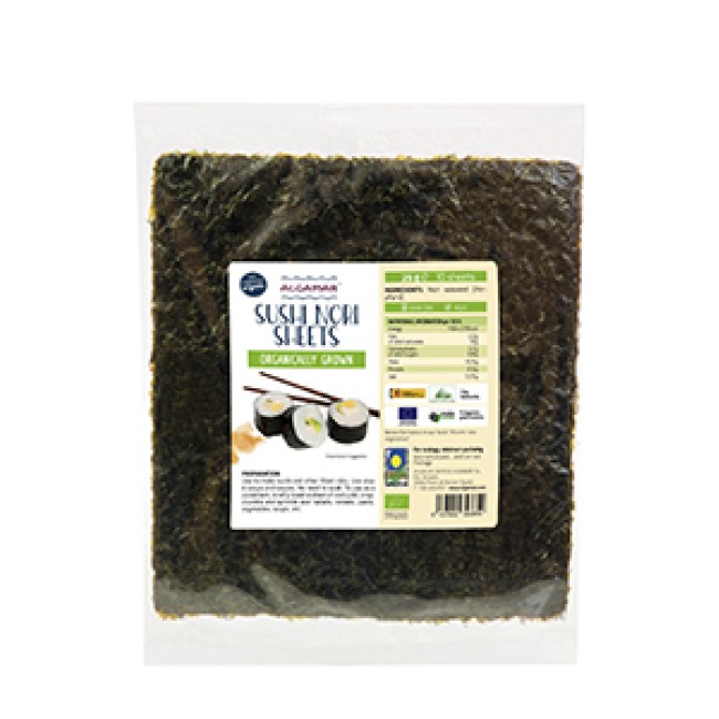 Alge nori bio pentru sushi 25g  - 10 folii Algamar