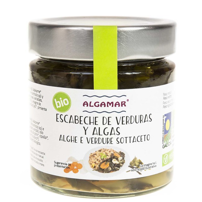 Escabeche de legume si alge marinate eco 190g Algamar