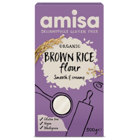 Faina de orez brun fara gluten eco 500g AMISA